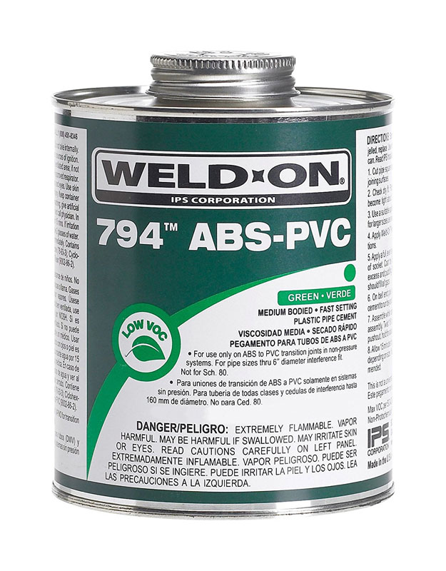 ABS-PVC GREEN TRANSITION CEMENT